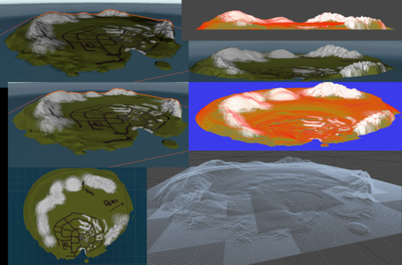 Early stages of the level terrain mesh